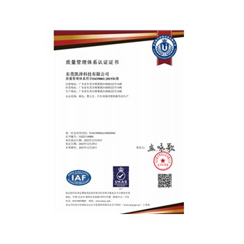 ISO 9001:2015 Standard Quality Management System Certification Certificate