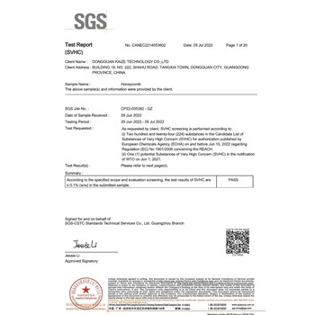 Kaize Environmental Protection 2022 Latest Reach Test Report