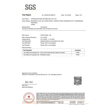 Kaize boards have passed SGS California Proposition 65 environmental protection test.