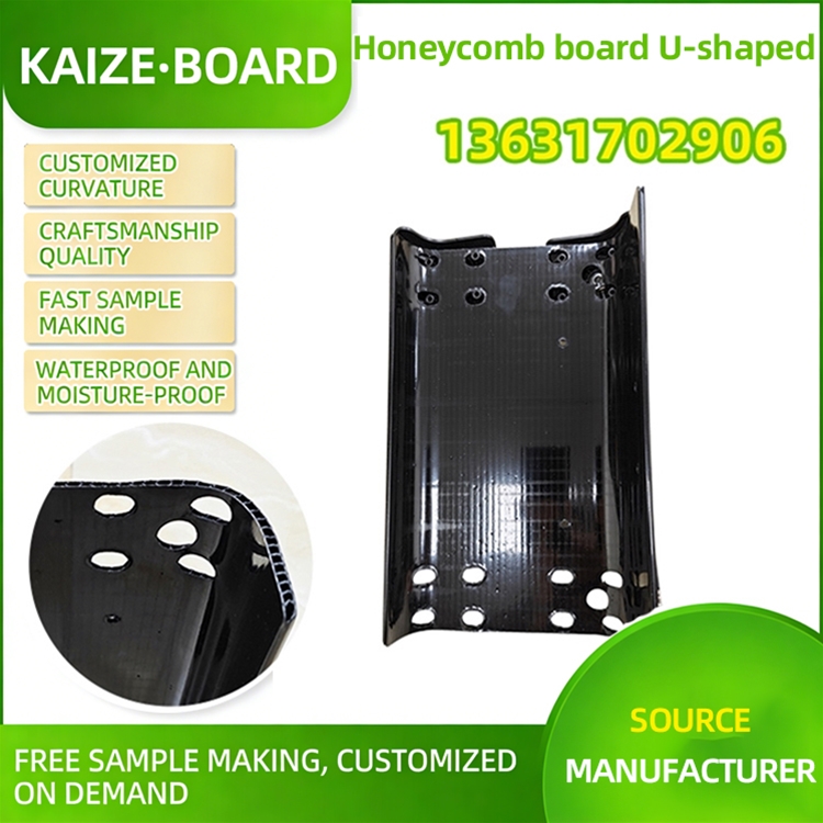 Honeycomb board with U-shaped punching and chamfering for the bottom of bags